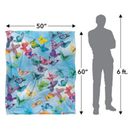 Royce Mcclure Silky Butterfly Sky Supersoft Blanket Multicoloured (152Cm X 127Cm) - thumbnail 4