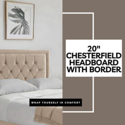Cream Plush 6Ft Super King Size Bed With Matttress  2 Storage Drawers And 20 Inch Borderd Headboard - thumbnail 3