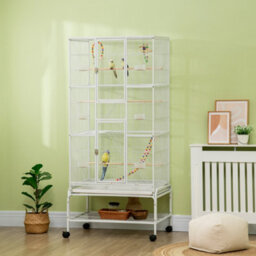 Pawhut 3 Tier Bird Cage W/ Stand Toy, For Canary Finch Cockatiel Parakeet Budgie