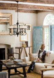 Elegant 6 Bulb Olde Bronze Chandelier Pendant Light With Led E14 60W Bulb - thumbnail 2