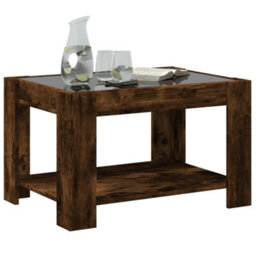 Berkfield Coffee Table With Led Smoked Oak 73X53X45 Cm Engineered Wood - thumbnail 5