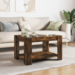 Berkfield Coffee Table With Led Smoked Oak 73X53X45 Cm Engineered Wood - thumbnail 4