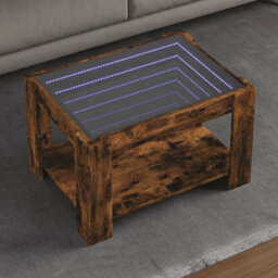 Berkfield Coffee Table With Led Smoked Oak 73X53X45 Cm Engineered Wood - thumbnail 1