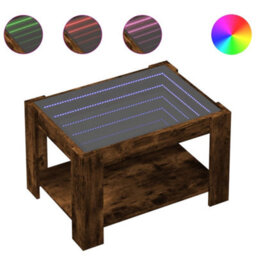 Berkfield Coffee Table With Led Smoked Oak 73X53X45 Cm Engineered Wood - thumbnail 2