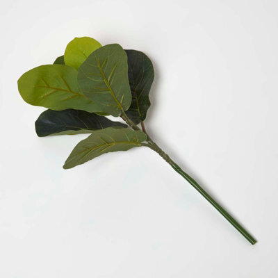 Homescapes Artificial Green Handcrafted Ficus Branch, 46 Cm - image 1