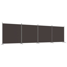 Berkfield 4-Panel Room Divider Brown 698X180 Cm Fabric - thumbnail 2