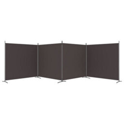Berkfield 4-Panel Room Divider Brown 698X180 Cm Fabric - thumbnail 4