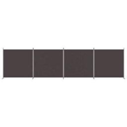 Berkfield 4-Panel Room Divider Brown 698X180 Cm Fabric - thumbnail 3