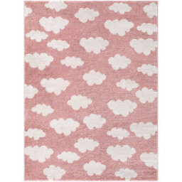 Livabliss Fossay Shaggy-Washable Pink Ivory Modern High Pile Living Bedroom Rug 160 X 213 Cm Easy Care, Non Shedding - thumbnail 2