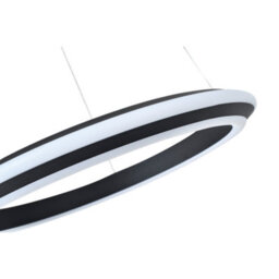 Happy Homewares Modern Led Circular Halo Pendant Light Fitting In Matte Sand Black - thumbnail 4