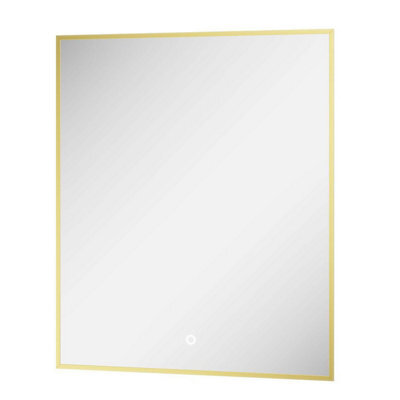 Plum&clay Rio Brushed Gold  Framed Backlit Led Bathroom Mirror With Dual Light (W)60Cm (H)72Cm - image 1