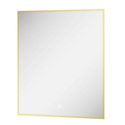 Plum&clay Rio Brushed Gold  Framed Backlit Led Bathroom Mirror With Dual Light (W)60Cm (H)72Cm