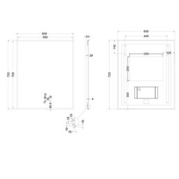 Plum&clay Rio Brushed Gold  Framed Backlit Led Bathroom Mirror With Dual Light (W)60Cm (H)72Cm - thumbnail 3