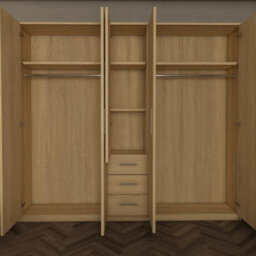 Venice Oak 5 Door Wardrobe With 3 Drawers - thumbnail 3