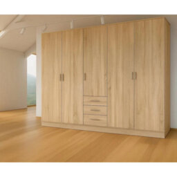 Venice Oak 5 Door Wardrobe With 3 Drawers - thumbnail 2