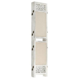 Berkfield Elegant 6-Panel Room Divider Cream 210X165 Cm Fabric - thumbnail 3