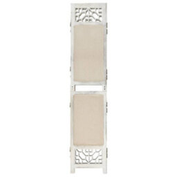 Berkfield Elegant 6-Panel Room Divider Cream 210X165 Cm Fabric - thumbnail 1