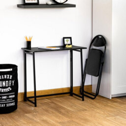 Harbour Housewares Padded Folding Chair - Black - thumbnail 6