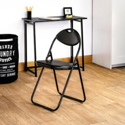 Harbour Housewares Padded Folding Chair - Black - thumbnail 5