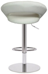 Lamboro Sorrento Deluxe Kitchen Bar Stool, Chrome Stem, Height Adjustable Swivel Gas Lift, Home & Breakfast Faux-Leather Barstool, White - thumbnail 4