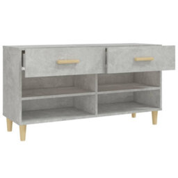 Walplus Shoe Cabinet Concrete Grey 102X35X55 Cm Engineered Wood - thumbnail 7