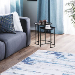 Beliani Area Rug Beige And Blue Abstract Distressed Pattern 160 X 230 Cm - thumbnail 2