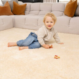 Loomed Machine Washable Shaggy Rug Luxury Beige Fluffy Mats 160Cm X 230Cm - thumbnail 3