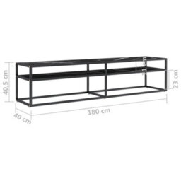 Berkfield Tv Cabinet Black Marble 180X40X40.5 Cm Tempered Glass - thumbnail 7
