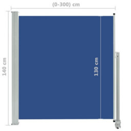 Berkfield Patio Retractable Side Awning 140 X 300 Cm Blue - thumbnail 8