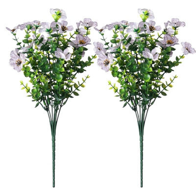 2 Pack 2 - Piece Bundle Of Artificial Flowers, Uv - Resistant Outdoor Plastic Greenery Plants For Indoor And Outdoor Use - image 1
