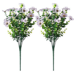 2 Pack 2 - Piece Bundle Of Artificial Flowers, Uv - Resistant Outdoor Plastic Greenery Plants For Indoor And Outdoor Use - thumbnail 1