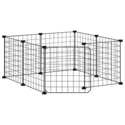 Vidaxl 8-Panel Pet Cage With Door Black 35X35 Cm Steel - thumbnail 4