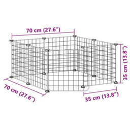 Vidaxl 8-Panel Pet Cage With Door Black 35X35 Cm Steel - thumbnail 3