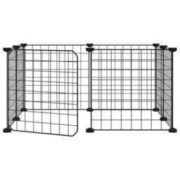 Vidaxl 8-Panel Pet Cage With Door Black 35X35 Cm Steel - thumbnail 2
