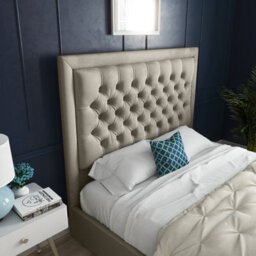 Ds Living Kingston Upholstered Soft Cream Plush Velvet Single Size Bed Frame 3Ft - thumbnail 2