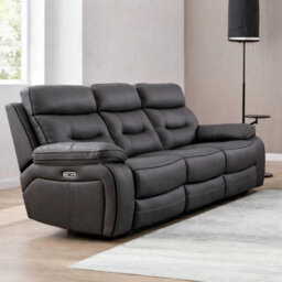 Furnishings For Less UK Renzo Grey Electric Recliner Sofa Suite 3 Seater + 2 Armchairs Usb - thumbnail 3