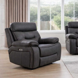 Furnishings For Less UK Renzo Grey Electric Recliner Sofa Suite 3 Seater + 2 Armchairs Usb - thumbnail 5