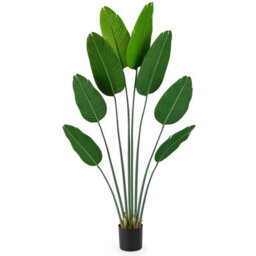 Gainoom 1.9 M Artificial Banana Leaf Tree Potted Fake Plant W/ Stable Cement-Filled Pot - thumbnail 8