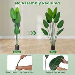Gainoom 1.9 M Artificial Banana Leaf Tree Potted Fake Plant W/ Stable Cement-Filled Pot - thumbnail 7