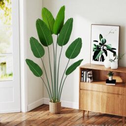 Gainoom 1.9 M Artificial Banana Leaf Tree Potted Fake Plant W/ Stable Cement-Filled Pot - thumbnail 1