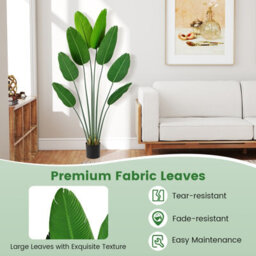 Gainoom 1.9 M Artificial Banana Leaf Tree Potted Fake Plant W/ Stable Cement-Filled Pot - thumbnail 6