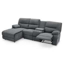 Home Detail Jacob 3 Seater Manual Recliner Sofa With Left Hand Chaise, Dark Grey Linen - thumbnail 3