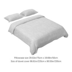 Living And Home Easy Care King Bedding Printed Plant Duvet Cover With 2 Pillowcase Set Bed Linen Set Grey Set Of 3 - thumbnail 9