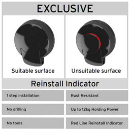 Showerdrape Suctionloc Black Steel Suction Wall Mounted Sponge Basket - thumbnail 4