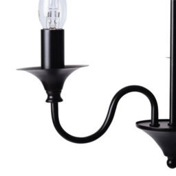 First Choice Lighting Black Matt 3 Light Ceiling Chandelier - thumbnail 2