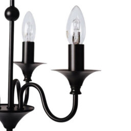 First Choice Lighting Black Matt 3 Light Ceiling Chandelier - thumbnail 3