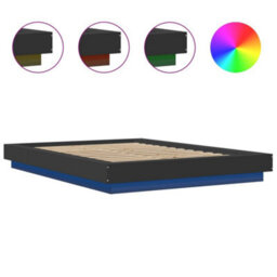 Berkfield Bed Frame With Led Lights Without Mattress Black 120X200Cm - thumbnail 8