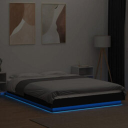 Berkfield Bed Frame With Led Lights Without Mattress Black 120X200Cm - thumbnail 4