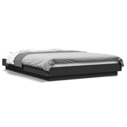 Berkfield Bed Frame With Led Lights Without Mattress Black 120X200Cm - thumbnail 2