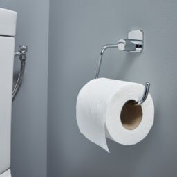 GoodHome Koros Silver Effect Wall-Mounted Toilet Roll Holder (H)128mm (W)153mm - thumbnail 4